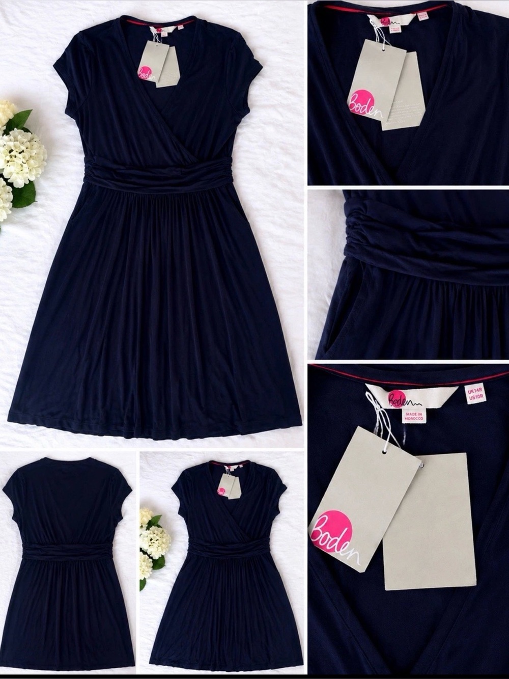 Boden Navy Short-Sleeve Wrap Dress
US Size 10|UK Size 14
